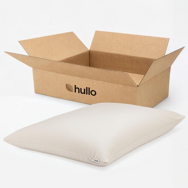 Hullo Buckwheat Pillow â€“ Organic Adjustable Cooling Pillow for Sleeping, Neck & Back Support â€“ Breathable Cotton Cover â€“ Made in USA (14Ã—20 Travel/Small Size) - Image 1